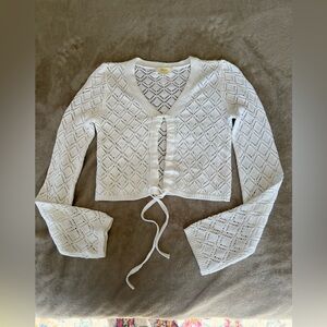 Anthropologie Maeve Pointelle Cardigan Sweater- size small
